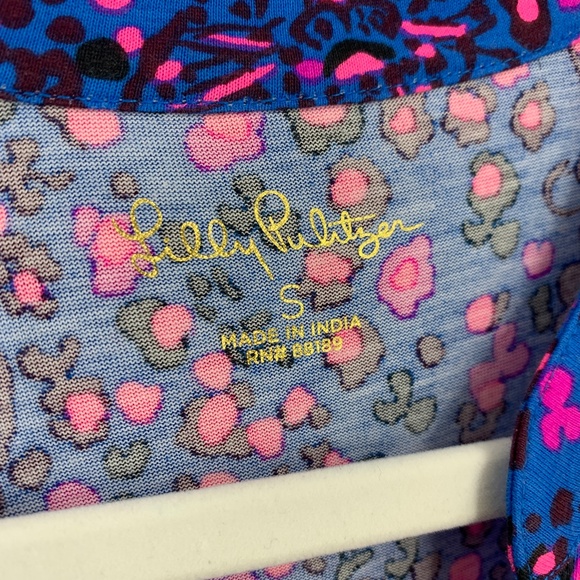 Lilly Pulitzer Alaina Tiered Dress in Blue Flare Growl & Prowl Sz S - Picture 8 of 12